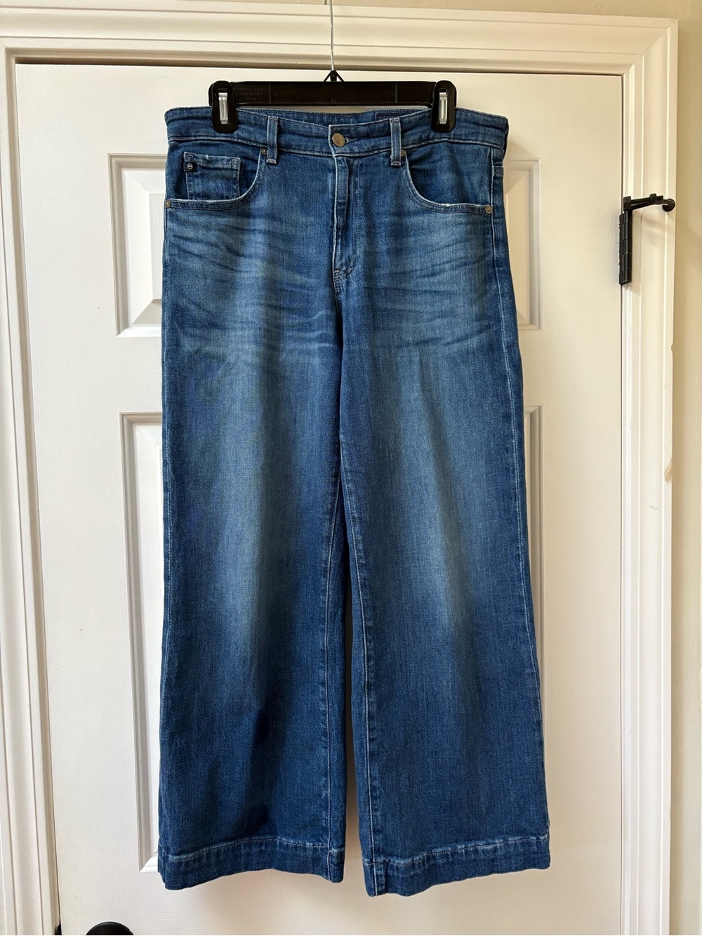 Ag Adriano Goldschmied Wide-Leg Blue Denim Jeans
